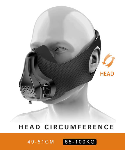 Detachable Breathable Sports Mask – Shock-Resistant Protective Face Mask for Running, Fitness & High-Altitude Training (Black)