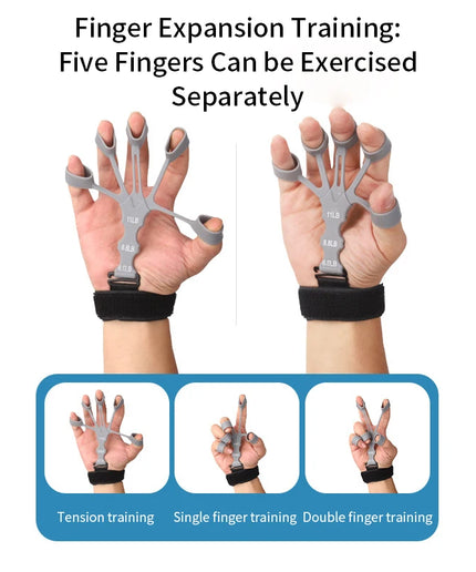 Silicone Finger Exerciser – Hand Grip Strengthener with 6 Resistance Levels