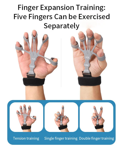 Silicone Finger Exerciser – Hand Grip Strengthener with 6 Resistance Levels