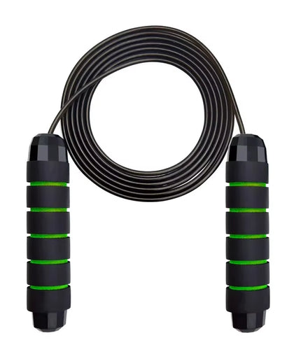 Adjustable Speed Jump Rope with Ball Bearings, PVC-Coated Steel Cable and Foam Handles