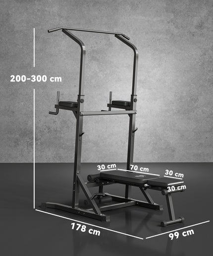 Power Tower Weight Bench Dip Stands Multifunction Pull-Ups Home Gym Fitness