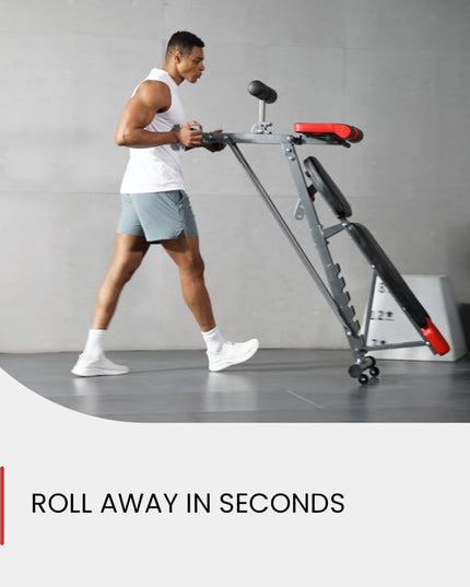 Finer Form Multi-Functional FID Weight Bench for Full All-In-One Body Workout – Hyper Back Extension, Roman Chair, Adjustable Ab Sit up Bench, Incline Decline Bench, Flat Bench