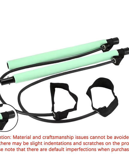 Multifunctional Pilates Bar Combination Fitness Bar Yoga Chest Expansion Tension Rope Back Trainer Elastic Rope Stretching Belt