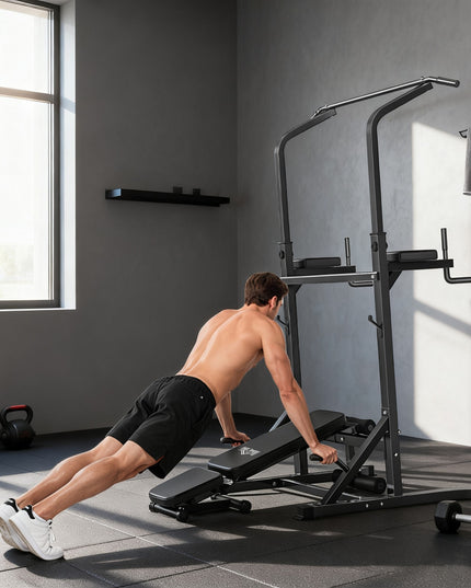 Power Tower Weight Bench Dip Stands Multifunction Pull-Ups Home Gym Fitness