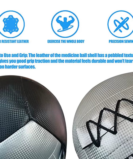 Fitness Soft Medicine Ball Wall Ball for Strength Workout Cross Training Full Body Exercise PU Leather Ripstop Durable 2-15Kg