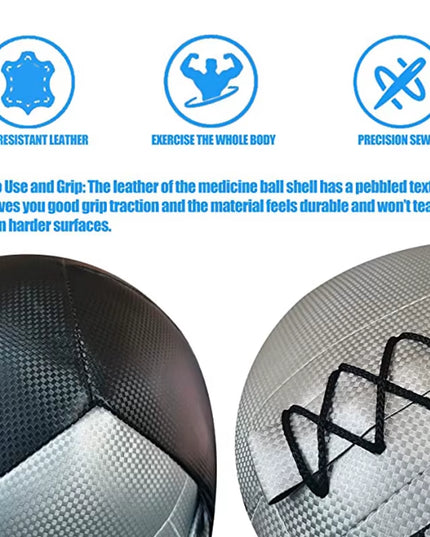 Fitness Soft Medicine Ball Wall Ball for Strength Workout Cross Training Full Body Exercise PU Leather Ripstop Durable 2-15Kg