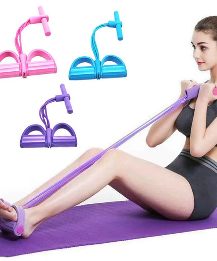 Tension Rope Sit-Up Pedal Puller – Elastic Fitness Resistance Band with Non-Slip Handles for Home Exercise