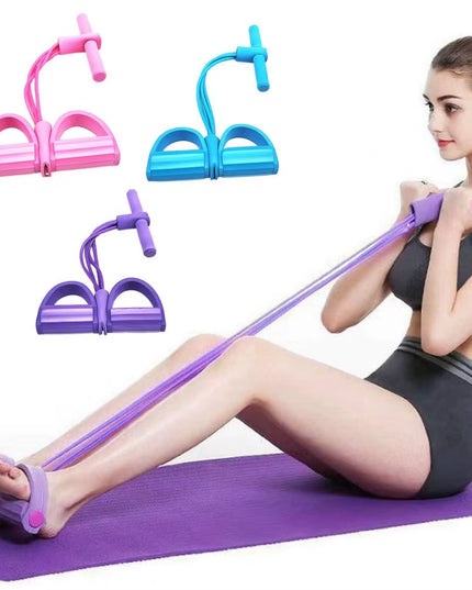 Tension Rope Sit-Up Pedal Puller – Elastic Fitness Resistance Band with Non-Slip Handles for Home Exercise