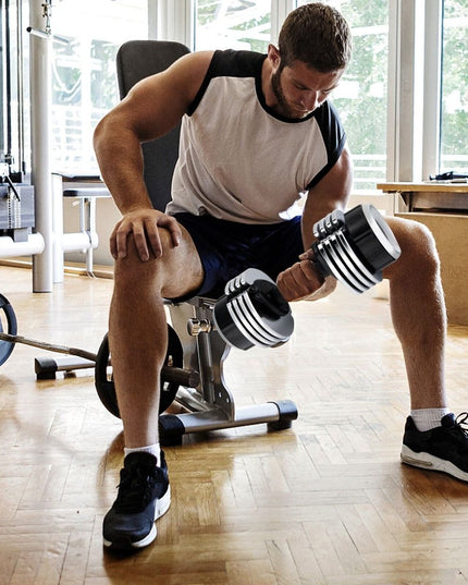 Weight Adjustable Dumbbells with Tray Anti-Slip Handle for Home Gym