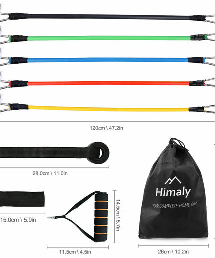 11PCS Set Resistance Bands Workout Exercise Crossfit Fitness Yoga Training Tubes