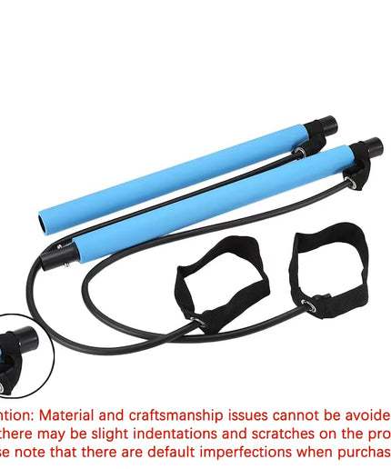 Multifunctional Pilates Bar Combination Fitness Bar Yoga Chest Expansion Tension Rope Back Trainer Elastic Rope Stretching Belt