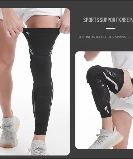 Adult Knee Compression Sleeve with EVA Padding – Knee & Calf Protector for Basketball, Volleyball, Running, Football & Sports