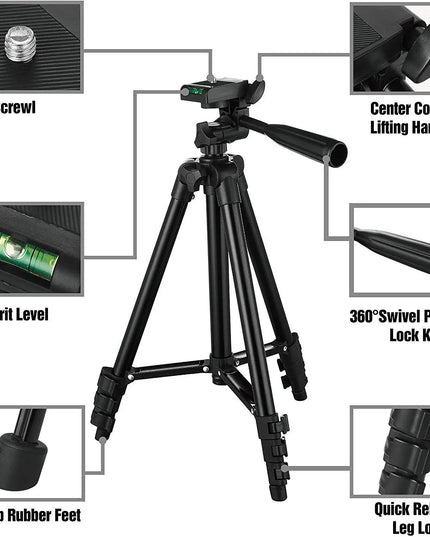 Smartphone Tripod with Bluetooth Remote – Adjustable Aluminum Phone Tripod Stand for iPhone & Android, Portable Selfie & Video Tripod up to 100cm