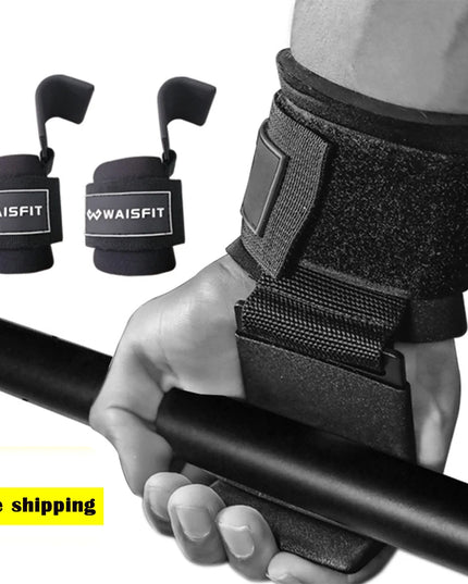 Weight Lifting Hooks – Wrist Support Straps with Steel Hooks (1 Pair)