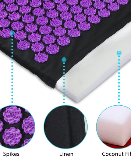 Acupressure Yoga Mat Kuznetsov'S Applicator Cushion Sensi Massage Body Needles with Spikes Pillow Foot Massager Fitness Pilates