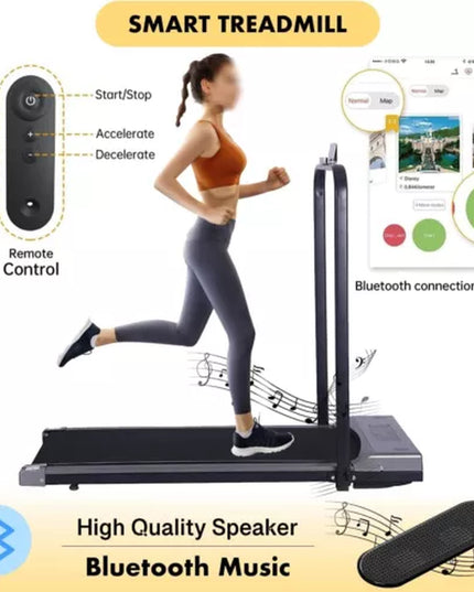 LED Foldable Treadmill Walking Running Machine Home Office under Desk W/ Remote