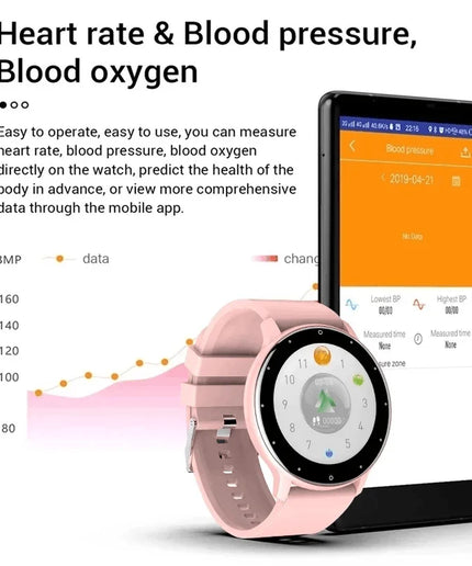 LIGE Waterproof Smart Band Watch for Women with Real-Time Weather Forecast and Sports Features, Compatible with Android and iOS