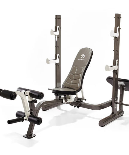 Marcy MWB-70205 Folding Olympic Barbell Bench with Rear Squat Rack