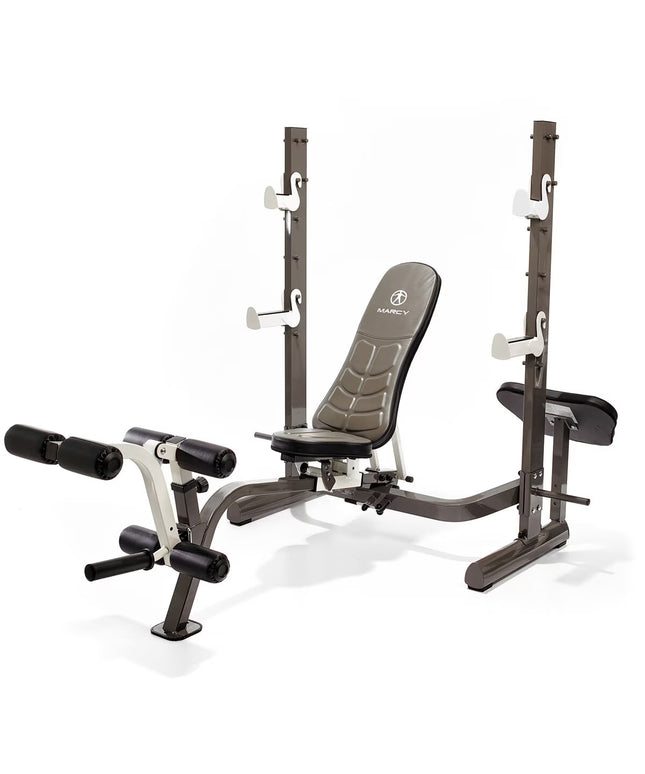 Marcy MWB-70205 Folding Olympic Barbell Bench with Rear Squat Rack