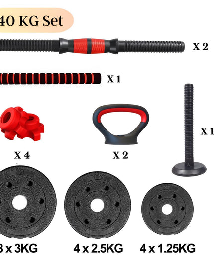 15/20/30/40 Kg Dumbbell Barbell Weight Set Pair Hand Weights Gym Fitness Workout