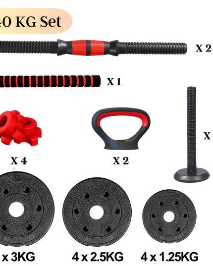 15/20/30/40 Kg Dumbbell Barbell Weight Set Pair Hand Weights Gym Fitness Workout