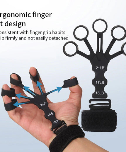 Silicone Finger Exerciser – Hand Grip Strengthener with 6 Resistance Levels