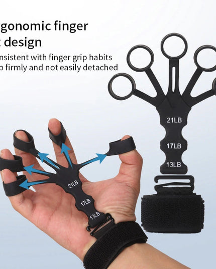 Silicone Finger Exerciser – Hand Grip Strengthener with 6 Resistance Levels