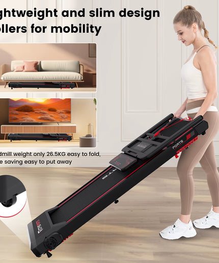 CITYSPORTS PRO Electric Folding Treadmill with Incline - 12 Km/H Max Speed, Smart App Control, LED Display