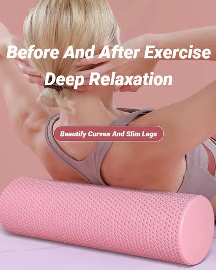 Hexagonal Yoga Roller: round EVA Foam Cylinder for Pilates & Enhanced Home Workouts (Diameter 9.5Cm, Length 29.7Cm)