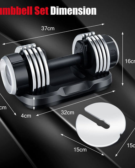 Weight Adjustable Dumbbells with Tray Anti-Slip Handle for Home Gym