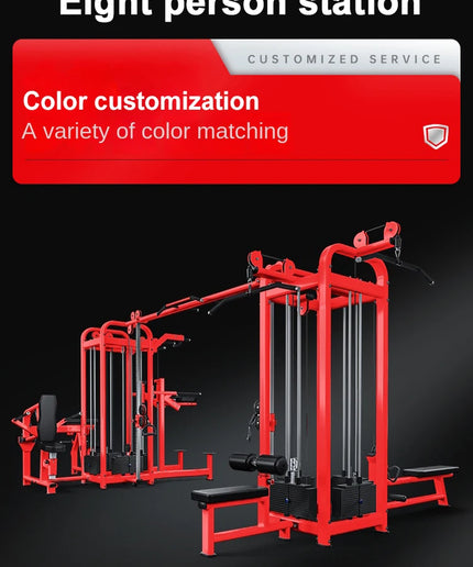 Eight Person Station Commercial Home Fitness Training Equipment Multi Functional Eight Person Station Gym Training Equipment
