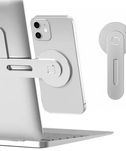 Slim Magnetic Laptop & Monitor Phone Holder – Foldable Side Mount