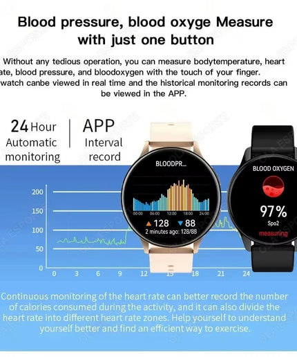 1.32" Smartwatch with Bluetooth Calling, Full Touch Screen, Fitness and Sleep Tracking, Android/iOS, Bluetooth 5.0