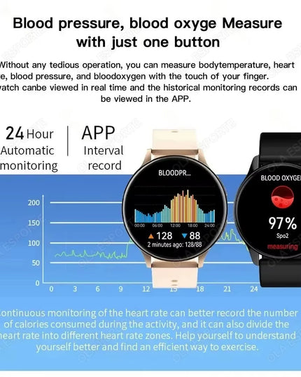 1.32" Smartwatch with Bluetooth Calling, Full Touch Screen, Fitness and Sleep Tracking, Android/iOS, Bluetooth 5.0