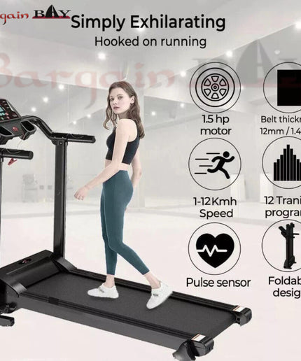 Running Treadmill Electric Folding Machine 9% Incline Machine Home Gym Walking