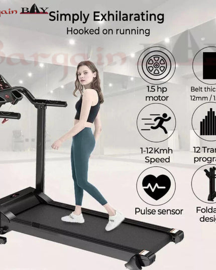 Running Treadmill Electric Folding Machine 9% Incline Machine Home Gym Walking