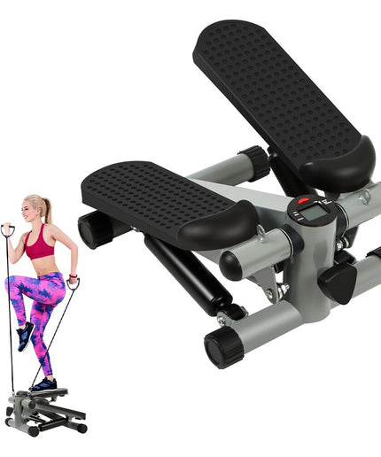 Mini Step Stepper Stair Exerciser Machine W/ Resistance Band LCD Display Fitness