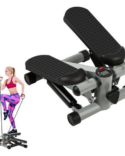 Mini Step Stepper Stair Exerciser Machine W/ Resistance Band LCD Display Fitness
