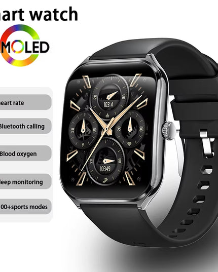 Ultra Thin 1.96" AMOLED Smartwatch for Men & Women – BT Call & Always-On Display
