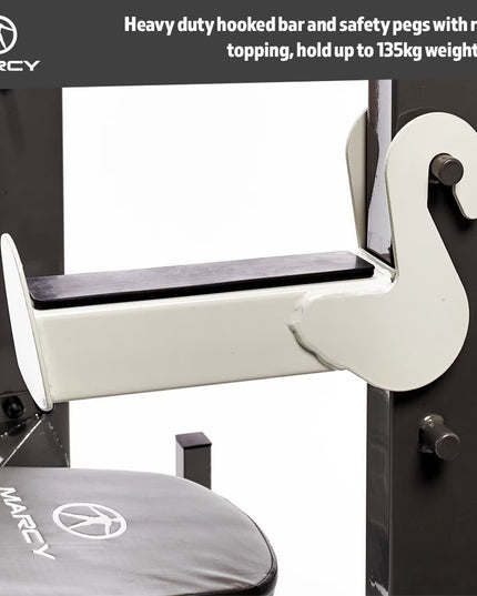 Marcy MWB-70205 Folding Olympic Barbell Bench with Rear Squat Rack