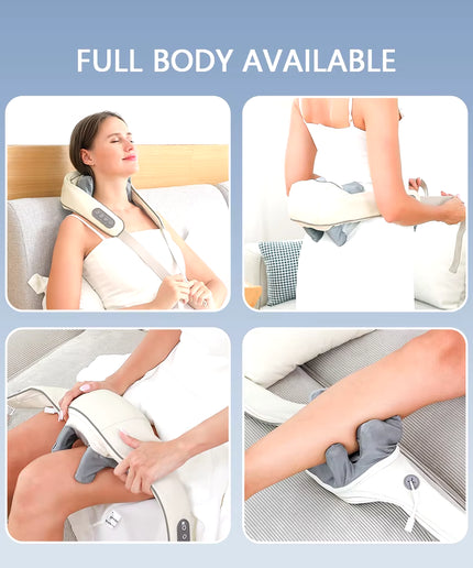 Foreverlily 26W Brushless Motor Neck and Shoulder Massager Wireless Shoulder and Back Kneading Massage Shawl Neck Masajeador
